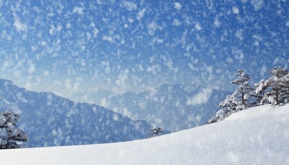 美しい冬、しんしんと降る粉雪をイメージした背景（和、和紙、和風イメージの背景素材）