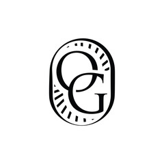 Sophisticated initial letter OG logo vector for elegant branding and design
