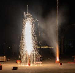 Festive fireworks at night