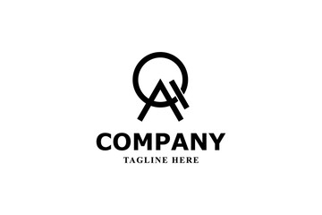 letter a i and circle minimal logo