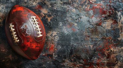 American football on rusty metal background