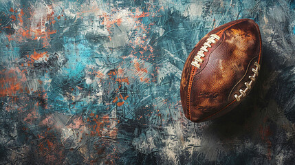 American football on rusty metal background