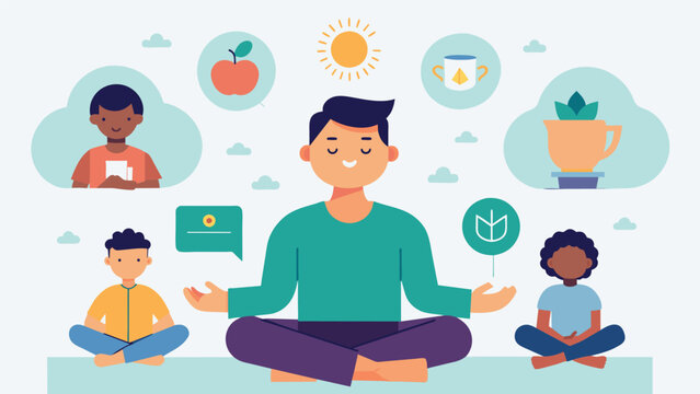 A the incorporating mindfulness exercises into CBT sessions for clients with sensory processing disorder.. Vector illustration