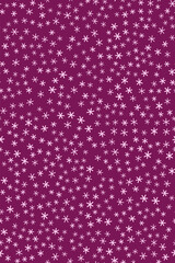 Seamless pattern with randomly many small pink snowflakes on wine red background. Romantic red, pink vector illustration. Winter background. Wedding decor.