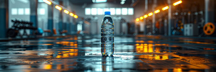 A modern 3D mockup of a branded water bottle,
Night street mockup HD 8K wallpaper Stock Photographic Image
