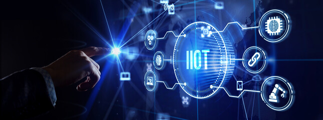IIOT Industrial internet of things smart industry 4.0 technology concept.
