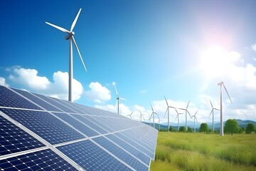 solar panels and turbine  Generative AI