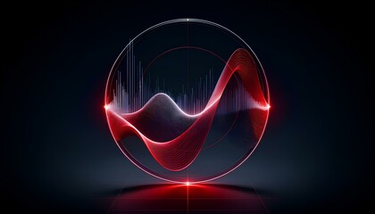 적색 추상적인 스펙트럼 파동