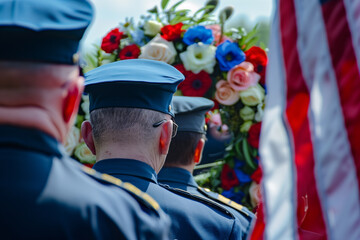 Military Honor Guard in Dress Blues at Memorial Day Commemoration