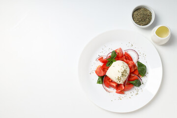 Salad Caprese, concept of tasty and delicious food