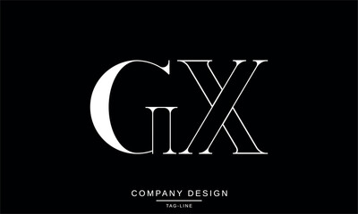 GX, XG Abstract Letters Logo Monogram Design Font Icon