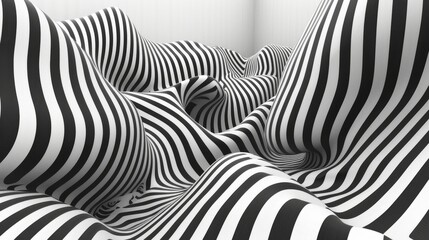 A mesmerizing black and white striped optical illusion