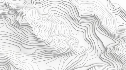 Abstract monochrome topographic lines forming a hypnotic pattern - obrazy, fototapety, plakaty