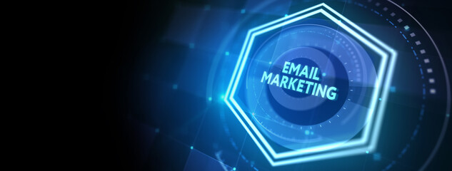 Fototapeta premium Email and sms marketing concept. Scheme of direct sales in business. List of clients for mailing. 3d illustration