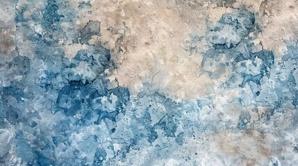 Abstract watercolor meld of blues and grays - obrazy, fototapety, plakaty