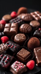 Delicious chocolates handmade different flavours delicacy