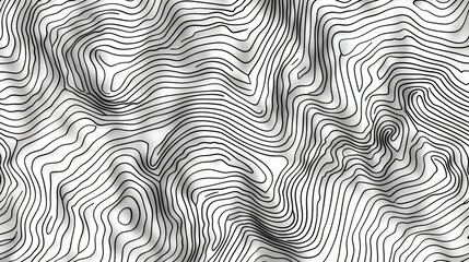 Black and white wavy lines creating a hypnotic pattern - obrazy, fototapety, plakaty