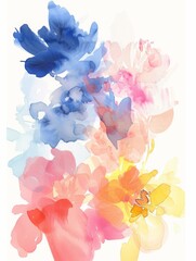 Watercolor painting of colorful flowers