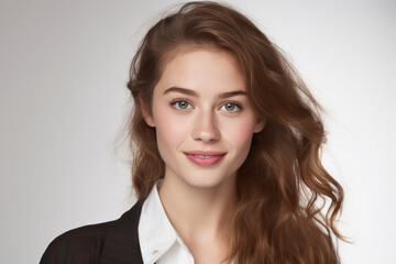 Fototapeta premium Young beautiful short hair woman
