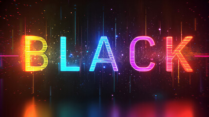 "BLACK" Text in Bold on Abstract Multicolored Painted Background