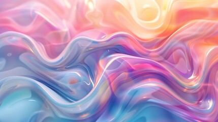 Vibrant abstract background with fluid shapes in pastel colors and a glossy finish.