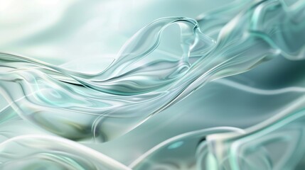 Abstract soothing image of flowing satin in shades of turquoise, resembling tranquil ocean waves.