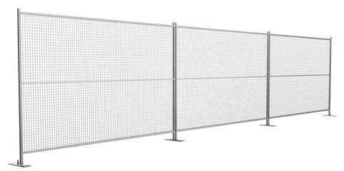 Versatile Canada Fence:  3D render features a Canada-style temporary fence (welded construction).  Highlight the easy assembly, strength, and portability of this popular fencing option.