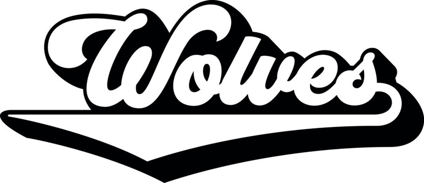 Wolves lettering for t-shirt personalization


