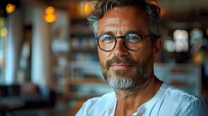 Obraz premium Serene and Sophisticated Businessman Portrait