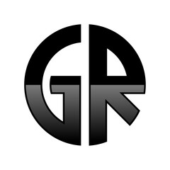 Initial GR Logo in a Cirle Shape