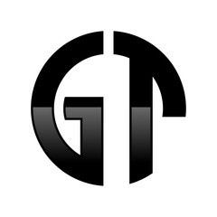 Initial GT Logo in a Cirle Shape