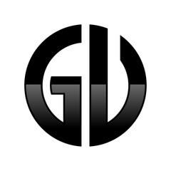 Initial GU Logo in a Cirle Shape