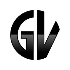 Initial GV Logo in a Cirle Shape