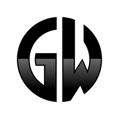 Initial GW Logo in a Cirle Shape