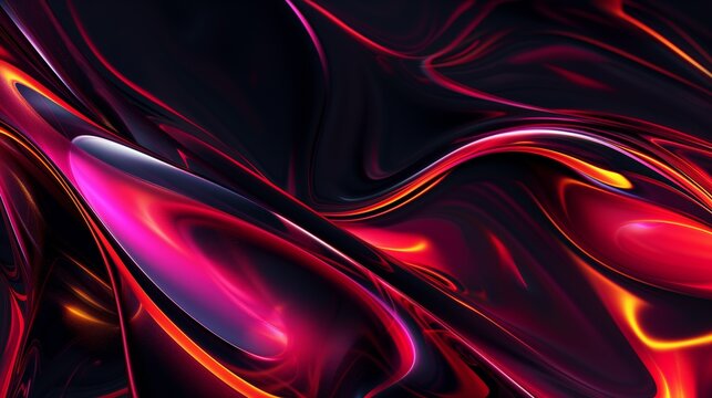 Dynamic abstract image with flowing red and black patterns and vibrant highlights.