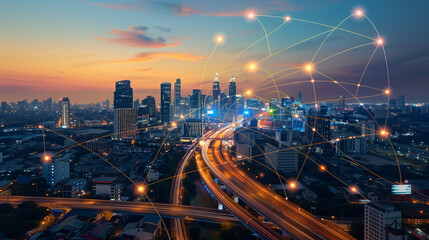 a network of interconnected smart cities sharing data to optimize resource allocation, transportation systems, and urban planning for sustainability and resilience. 