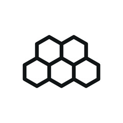 Honeycombs isolated icon, comb honey vector symbol with editable stroke