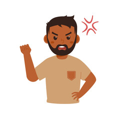Bearded Guy Angry Illustration