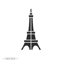 mini view isometric eiffel tower icon, flat vector illustration