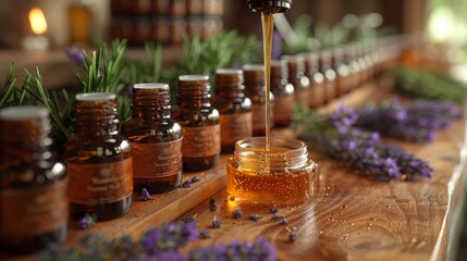 Beauty therapist performing a massage treatment using organic oils, promoting relaxation and natural wellness