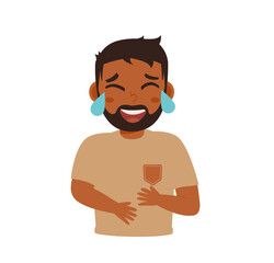Obraz premium Bearded Guy Laughing Illustration