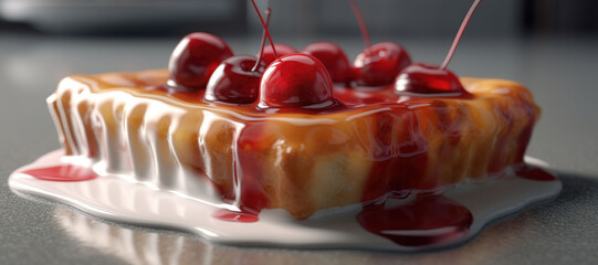 cherry tart cake, melt, fruit, delicious 84