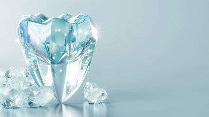 A strikingly large, heart-shaped crystal dominates the image, surrounded by smaller crystals on a serene blue background.