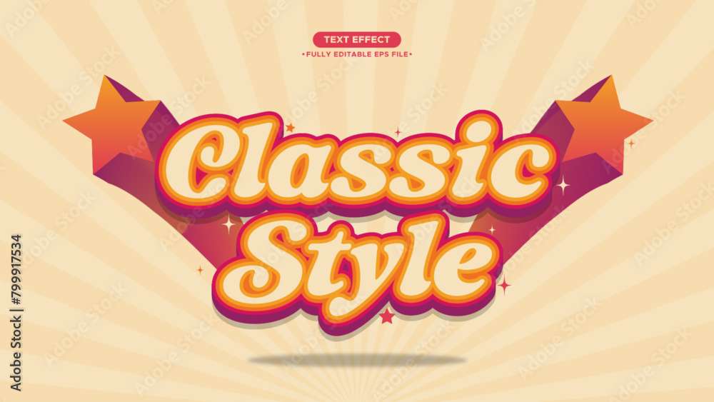 Poster classic and retro style vector design background and text effect