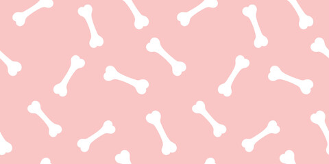 Dog bone seamless pattern vector illustration. Animal, pet, wallpaper, pink, background