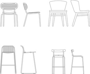 Sketch illustration vector design of a lounge chair for a cafe restaurant 