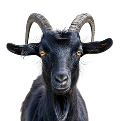 Obraz premium PNG - photo of portrait black goat isolatedtransparent background