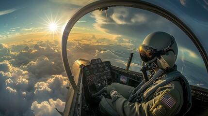 Man Sitting in Cockpit of Plane