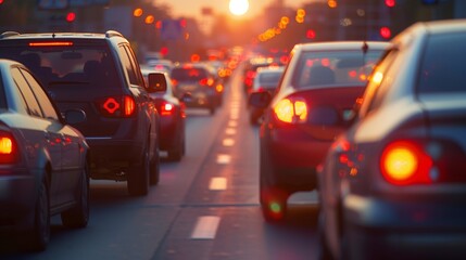 Rows of Parked Cars on the Street