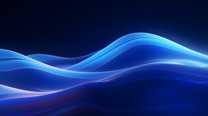 
3d render, abstract minimal neon background with glowing wavy line. Dark wall illuminated with led lamps. Blue futuristic wallpaper